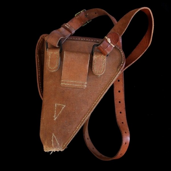 Rubberized canvas holster for Nambu type 14 w/ original shoulder strap